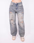 Ripped vintage washed jeans