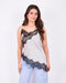Satin polkadot top white