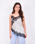 Satin polkadot top white