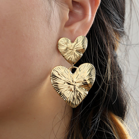 Two hearts earrings