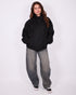 suede bomber jacket black