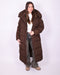 Maxi puffer coat brown