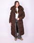 Maxi puffer coat brown