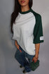 priority baseball tee grey/green