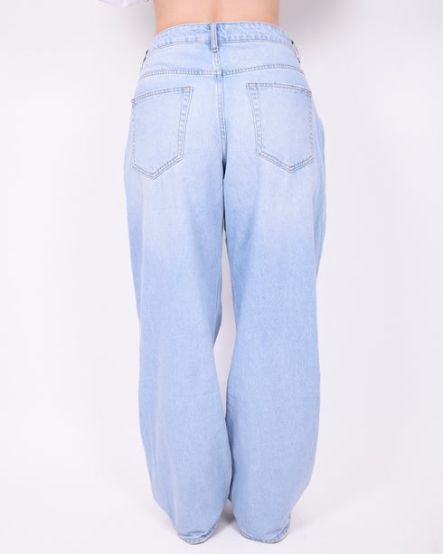 Baggy pleated jeans blue
