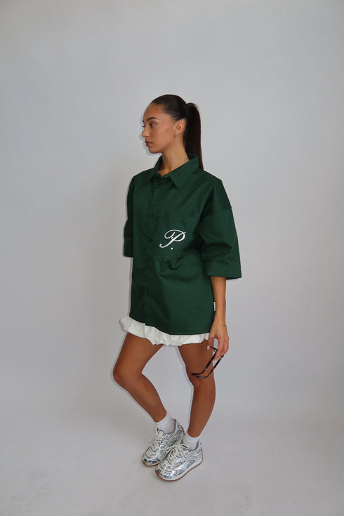 priority boxy fit blouse green