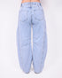 lined balloon jeans blue