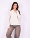 button knit sweater beige