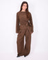 pinstripe pleated pantalon brown