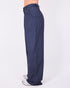 pleated checkered pants navy