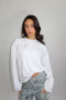 Priority Distressed logo longsleeve white