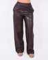 Leather pants Brown
