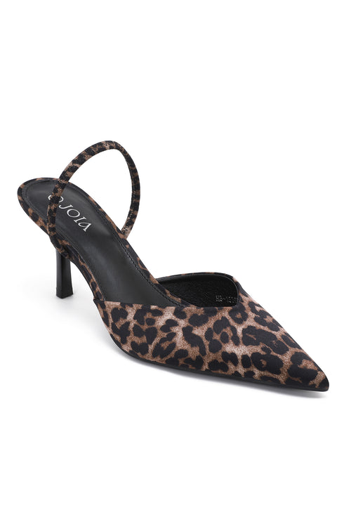 Satin heels Leopard