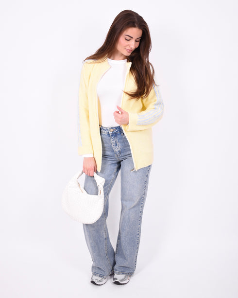 striped knit vest yellow