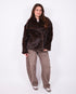 faux fur coat brown