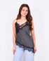 Satin polkadot top black