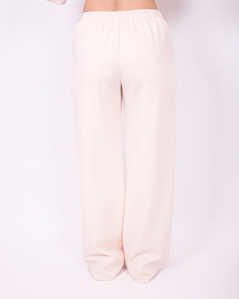 Wide leg jogger cream