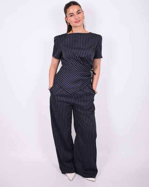 Pinstripe two piece navy