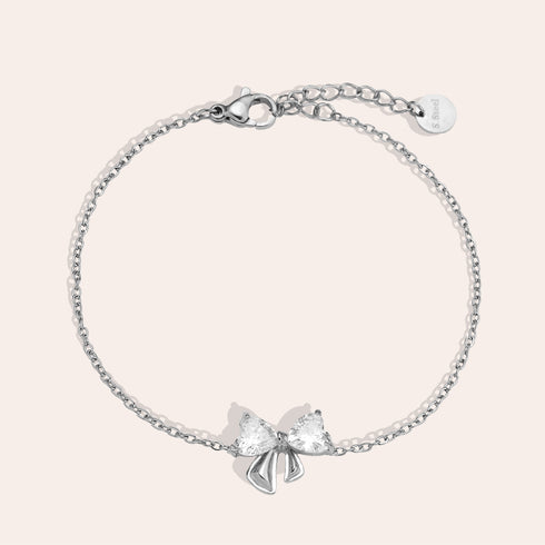 Diamond bow bracelet