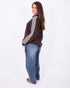 striped knit vest brown