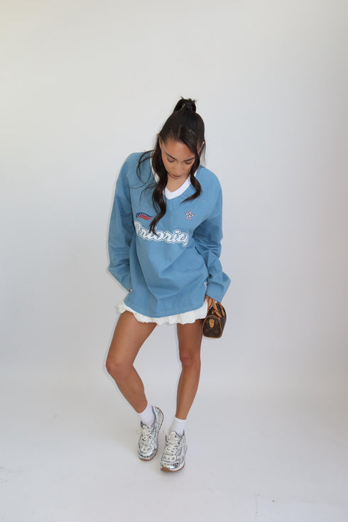 Priority denim longsleeve light blue