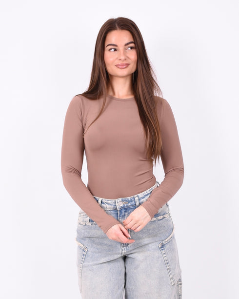 basic longsleeve top camel