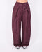 pleated checkered pants bordeaux