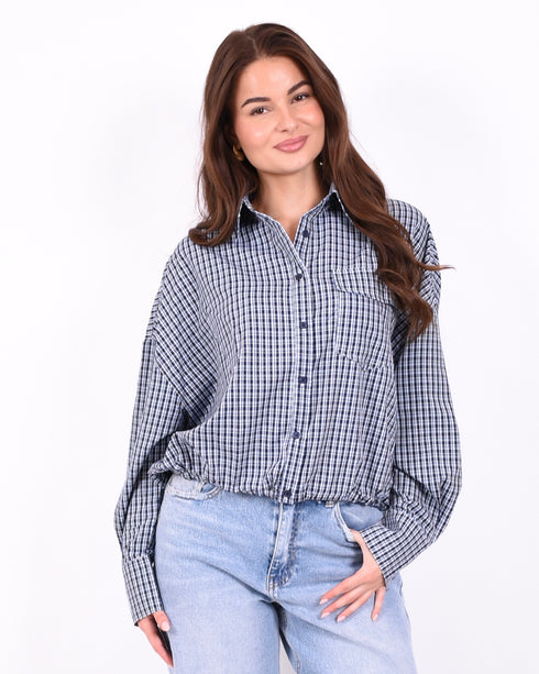 Checkered blouse blue