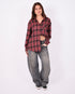 Checkered rhinestone flannel Bordeaux