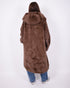 maxi faux fur coat brown