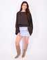 layered flowy top brown