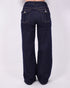 pocket wide leg stretch jeans dark blue