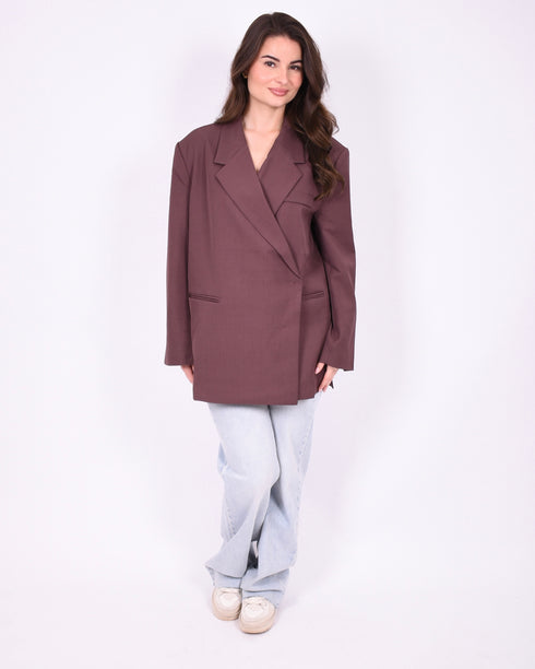 bibi boxy blazer plum
