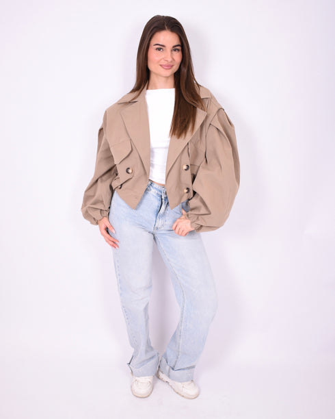 Bomber trenchcoat taupe