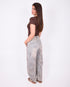 dirty vintage washed balloon stretch jeans