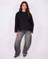 Lace split longsleeve black
