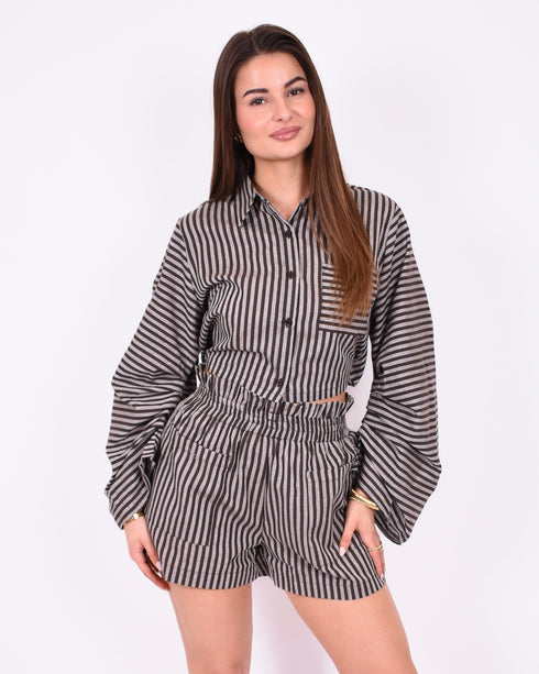 Summer Striped set brown