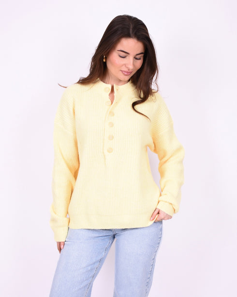 Button knit sweater yellow
