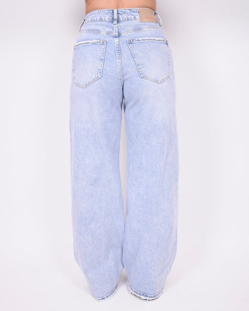 Baggy Wide leg stretch jeans light blue