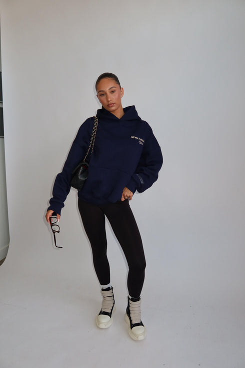 priority work from home hoodie navy