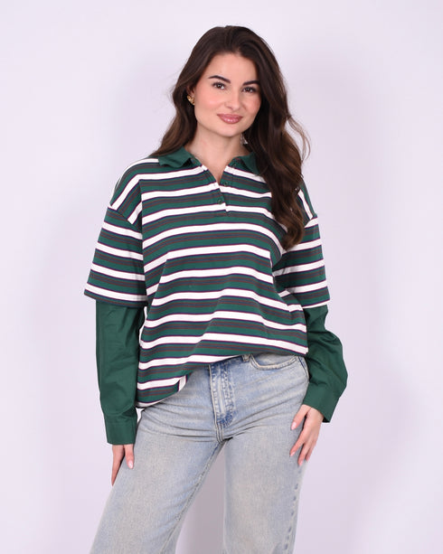 longsleeve striped sweater shirt green