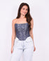 Paisley corset top navy