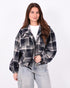 checkered flannel jacket blue