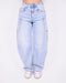 Barrel cargo stretch jeans light blue
