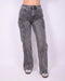 lined stretch jeans grey