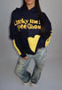 lucky me hoodie navy/yellow