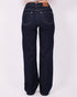 Gold detail stretch jeans dark blue