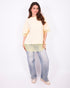 lace back split t-shirt yellow