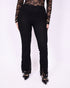 lace flared pants black