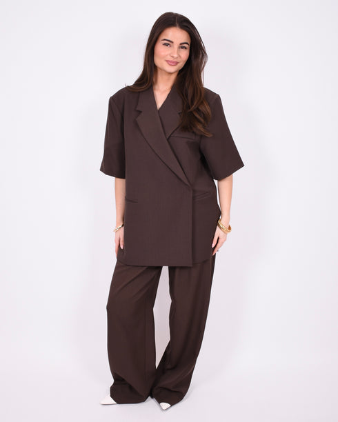 Bibi short sleeve blazer Brown